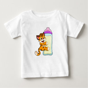 Tiger mit Milchflasche Baby T-shirt