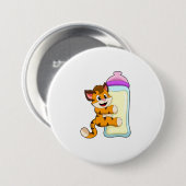 Tiger mit Milchflasche Button (Vorne & Hinten)