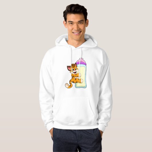 Tiger mit Milchflasche Hoodie (Vorne ganz)