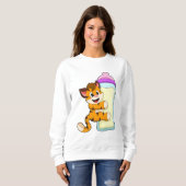 Tiger mit Milchflasche Sweatshirt (Vorne ganz)