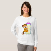 Tiger mit Milchflasche T-Shirt (Vorne ganz)