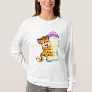 Tiger mit Milchflasche T-Shirt