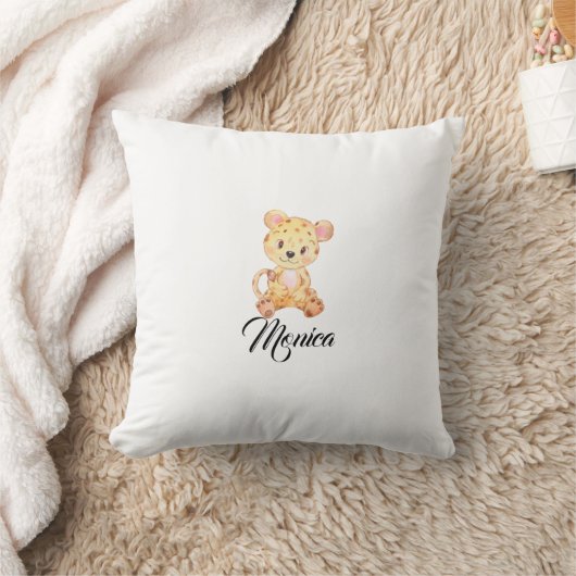 Tiger mit Name Throw Pillow Kissen (Decke)