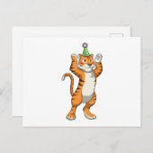 Tiger mit Party-Hut-Party Postkarte (Vorne/Hinten)