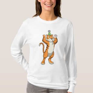 Tiger mit Party-Hut-Party T-Shirt