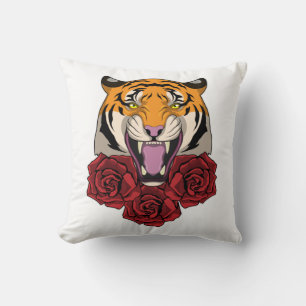 Tiger mit Rose Kissen