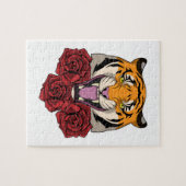 Tiger mit Rose Puzzle (Horizontal)