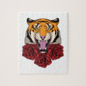 Tiger mit Rose Puzzle (Vertikal)