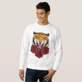 Tiger mit Rose Sweatshirt (Vorne ganz)