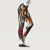 Tiger mit Rosen Leggings (Rechts)
