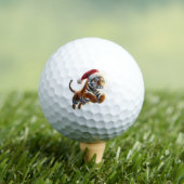 Tiger mit Santa-Hut Golfball (Insitu T-Shirt)