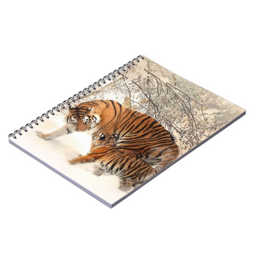 Tiger mit Schnee Notizblock (Linke Seite)