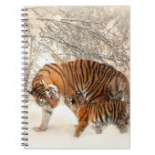 Tiger mit Schnee Notizblock (Vorderseite)