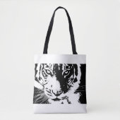 Tiger mit schwarzweißem Druck Tasche (Vorderseite)