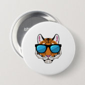 Tiger mit Sonnenbrille Button (Vorne & Hinten)