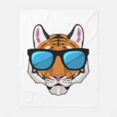 Tiger mit Sonnenbrille Fleecedecke (Vorderseite)