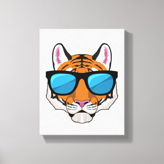 Tiger mit Sonnenbrille Leinwanddruck (Vorderseite)