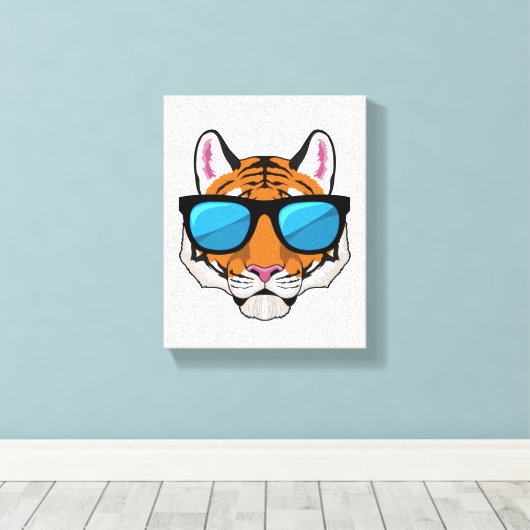 Tiger mit Sonnenbrille Leinwanddruck (Insitu (Holzboden))