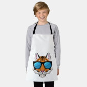 Tiger mit Sonnenbrille Schürze (Getragen)