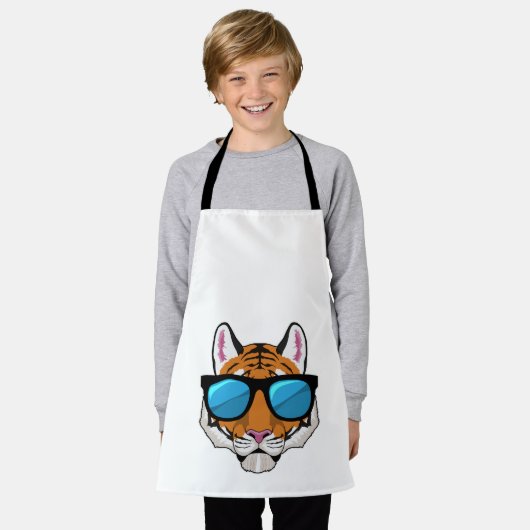 Tiger mit Sonnenbrille Schürze (Getragen)