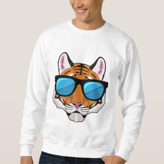 Tiger mit Sonnenbrille Sweatshirt (Vorderseite)