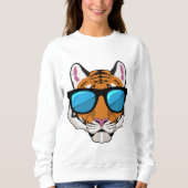 Tiger mit Sonnenbrille Sweatshirt (Vorderseite)
