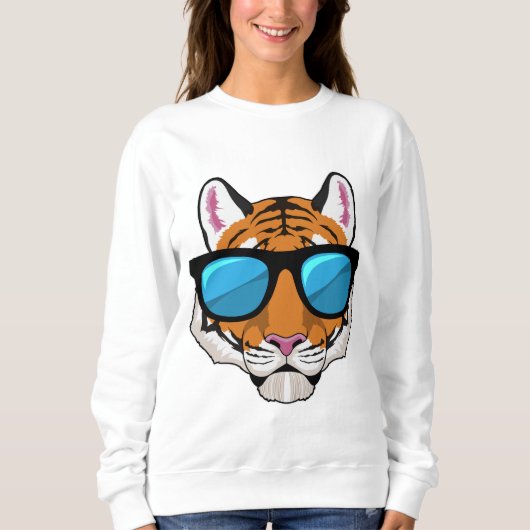 Tiger mit Sonnenbrille Sweatshirt (Vorderseite)
