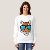 Tiger mit Sonnenbrille Sweatshirt (Vorne ganz)