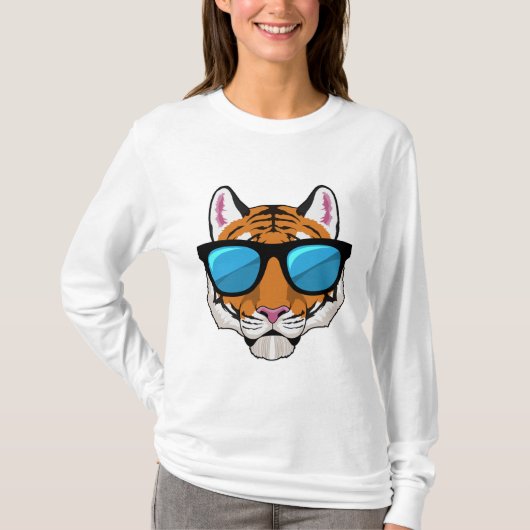 Tiger mit Sonnenbrille T-Shirt (Vorderseite)