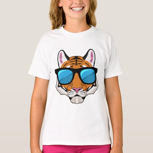 Tiger mit Sonnenbrille T-Shirt (Vorderseite)