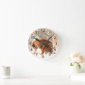 Tiger mit Tiger CUB in der Schnee-Uhr Runde Wanduhr (Zuhause)