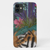 Tiger mit tropischem Headpiece Case-Mate iPhone Hülle (Rückseite)