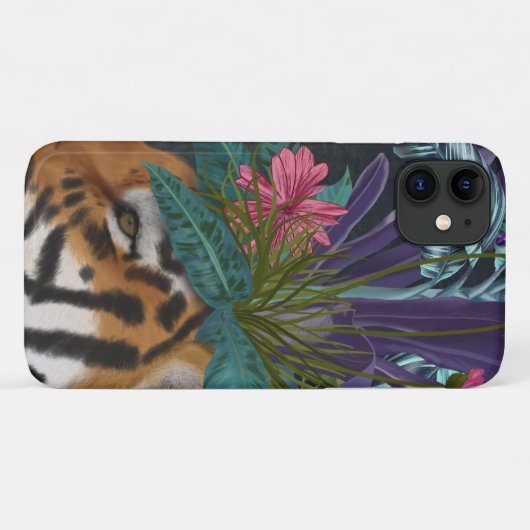 Tiger mit tropischem Headpiece Case-Mate iPhone Hülle (Rückseite (Horizontal))