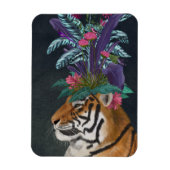 Tiger mit tropischem Headpiece Magnet (Vertikal)