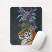 Tiger mit tropischem Headpiece Mousepad (Mit Mouse)