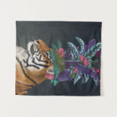 Tiger mit tropischem Headpiece Wandteppich (Vorderseite (Horizontal))