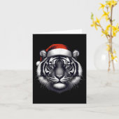 Tiger mit Weihnachtsmannmütze Weihnachten Weihnach Karte (Gelbe Blume)