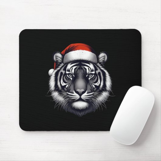 Tiger mit Weihnachtsmannmütze Weihnachten Weihnach Mousepad (Mit Mouse)
