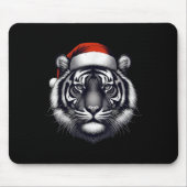 Tiger mit Weihnachtsmannmütze Weihnachten Weihnach Mousepad (Vorne)
