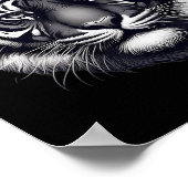 Tiger mit Weihnachtsmannmütze Weihnachten Weihnach Poster (Ecke)