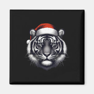 Tiger mit Weihnachtsmannmütze Weihnachten Xmas Lie Magnet