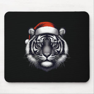 Tiger mit Weihnachtsmannmütze Weihnachten Xmas Lie Mousepad