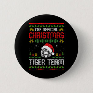 Tiger mit Weihnachtsmannmütze Weihnachtsbeleuchtun Button