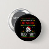 Tiger mit Weihnachtsmannmütze Weihnachtsbeleuchtun Button (Vorne & Hinten)