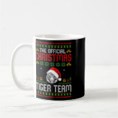 Tiger mit Weihnachtsmannmütze Weihnachtsbeleuchtun Kaffeetasse (Links)