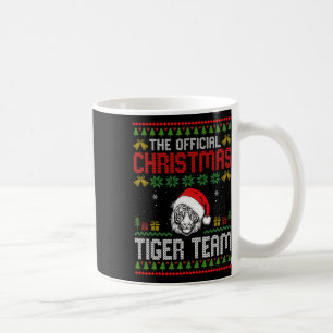 Tiger mit Weihnachtsmannmütze Weihnachtsbeleuchtun Kaffeetasse