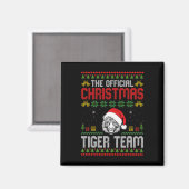 Tiger mit Weihnachtsmannmütze Weihnachtsbeleuchtun Magnet (Vorderseite/Rückseite)