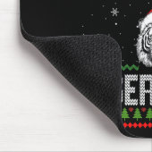Tiger mit Weihnachtsmannmütze Weihnachtsbeleuchtun Mousepad (Ecke)