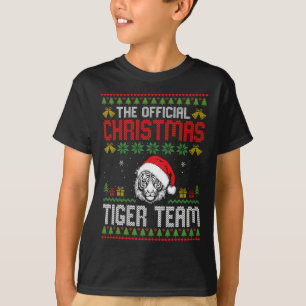 Tiger mit Weihnachtsmannmütze Weihnachtsbeleuchtun T-Shirt