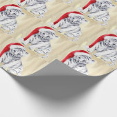 Tiger mit Weihnachtsmannmütze Wrapping Paper Geschenkpapier (Ecke)